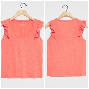 Anthropologie Yelena Red Ruffle Tank Top 1X NWT